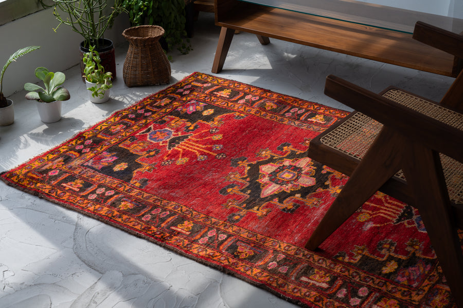 イラン産 1980年代 ヴィンテージラグ】ペルシャ絨毯 ヴィンテージラグ