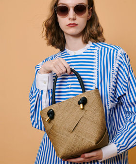 VIOLAd'ORO (ヴィオラドーロ) 】アバカメッシュハンドバッグ