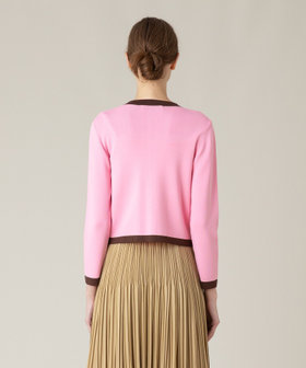 ◇【LOULOU WILLOUGHBY】バイカラーコンパクトカーディガン