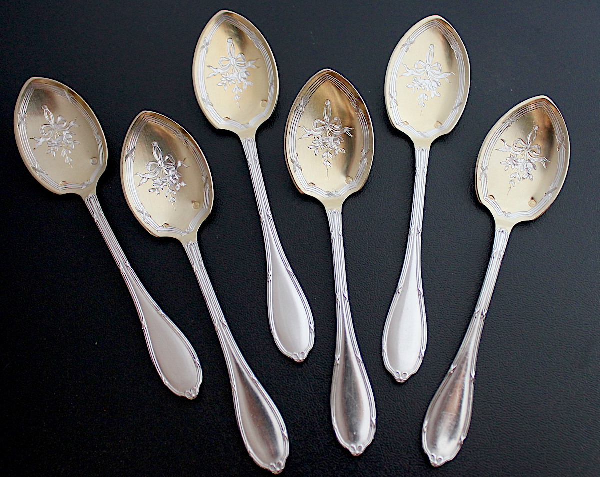 カルディヤック純銀 スターリング／透かしアイスクリームスプーン