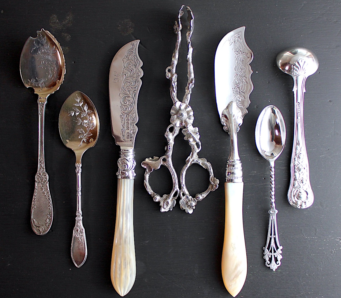 Sold：アイスクリームスプーン6本、Henin & Cie | アリスアンティーク