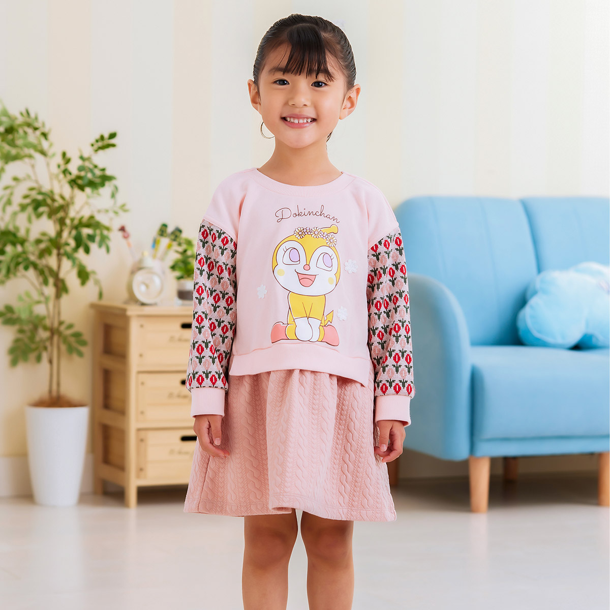 ドキンちゃん コキンちゃん袖花柄ワンピース｜アイテム｜アンパンマン