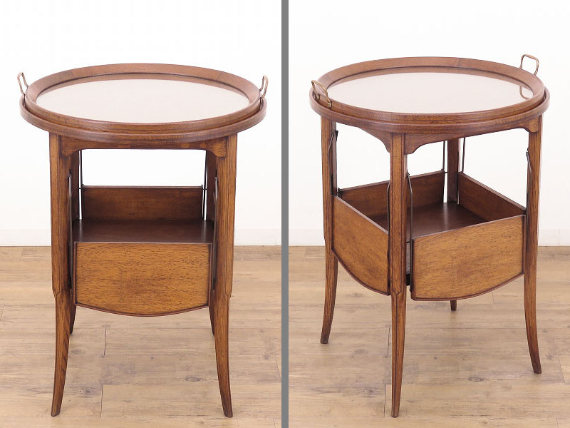 ガラスのトレー付きサービングテーブル フランスのアンティーク家具（4