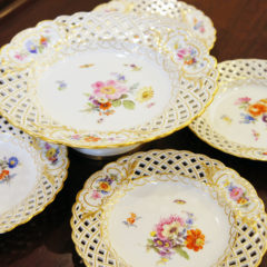 マイセン「花文様 透かし彫り コンポートセット」《アンティックかとう》