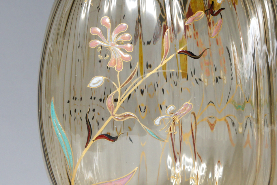 エミール、ガレ海藻彫刻 花瓶 本物保証 エミール、ガレ海藻彫刻 花瓶