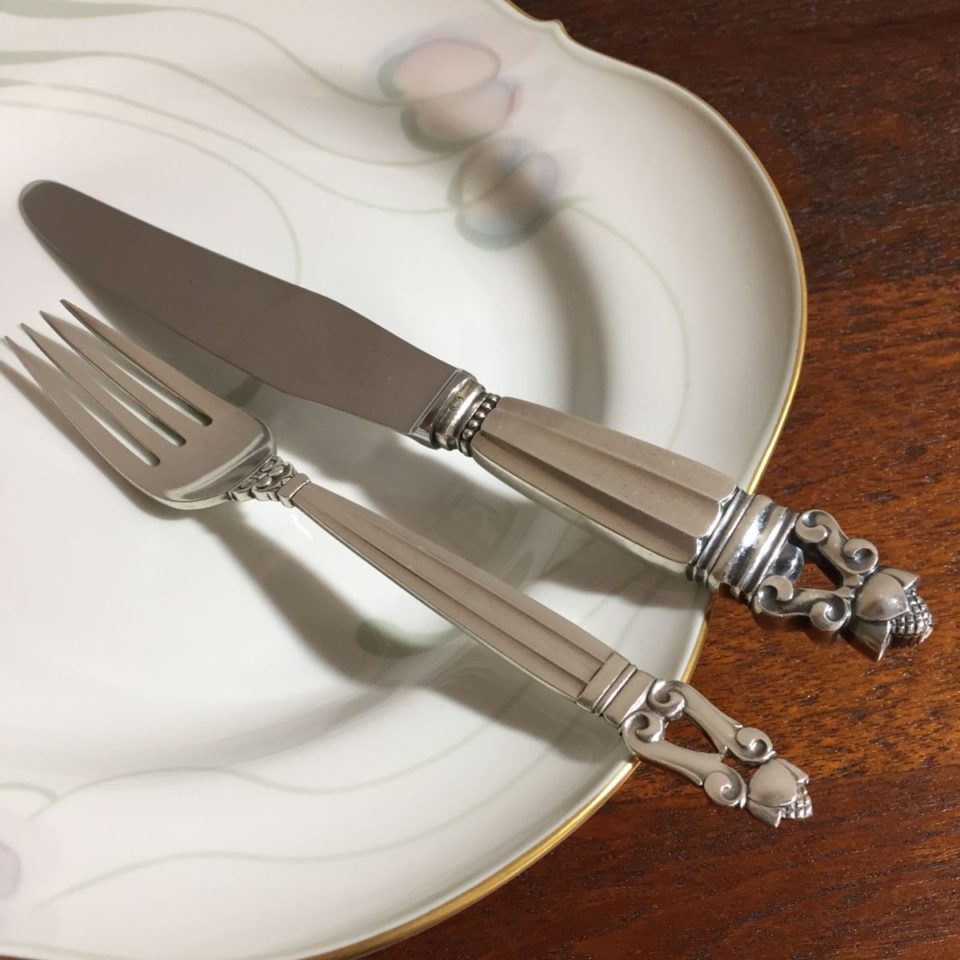 ジョージ・ジェンセン「“Acorn” ディナーフォーク&ナイフ セット