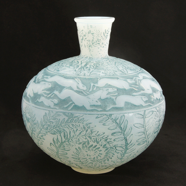 ルネ・ラリック「野うさぎ ”LIEVRES” 花瓶」《アンティックかとう》