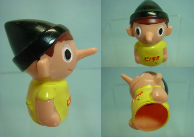 小野薬品 ピノキオ ソフビ人形 4．5cm 手塗り 当時物 非売品 企業