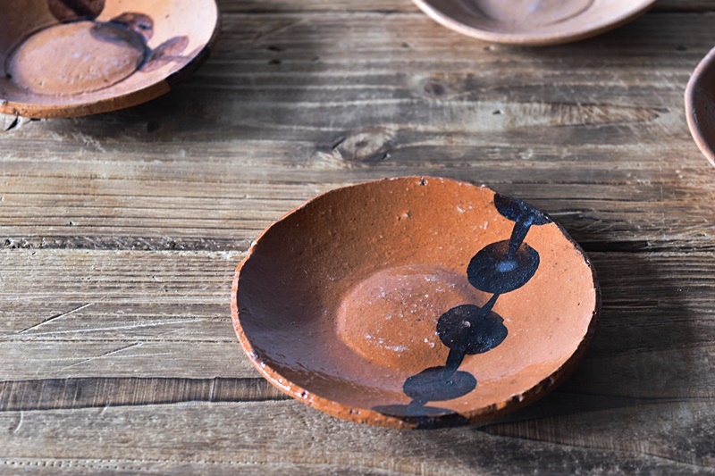 赤楽の団子皿 - 生活骨董と古布のアンティークショップ antique TANTRA