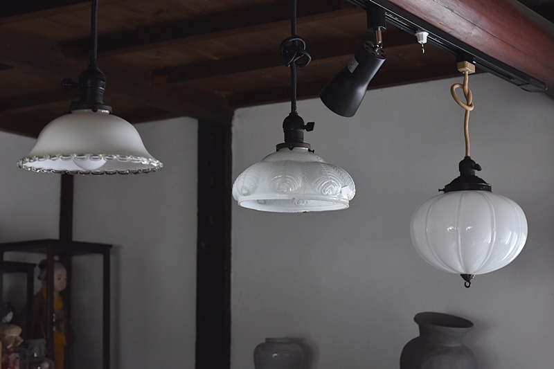 古い日本のアンティークシェード 電笠 - 生活骨董と古布のアンティーク