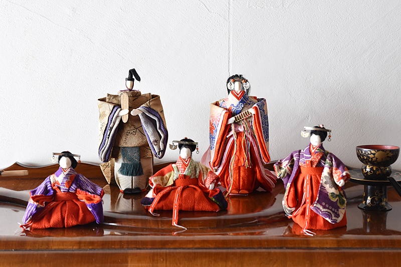 創作人形 粘土 お雛様 江戸縮緬 縮緬細工 ハンドメイド 創作人形 粘土