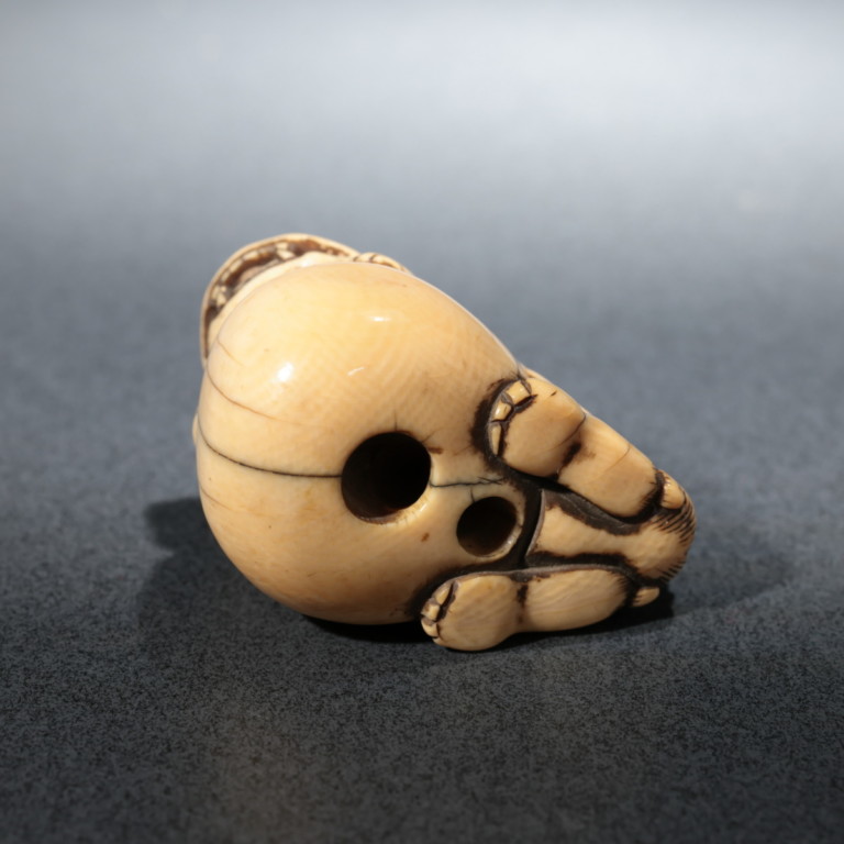 象牙 玉獅子根付 - 古好屋