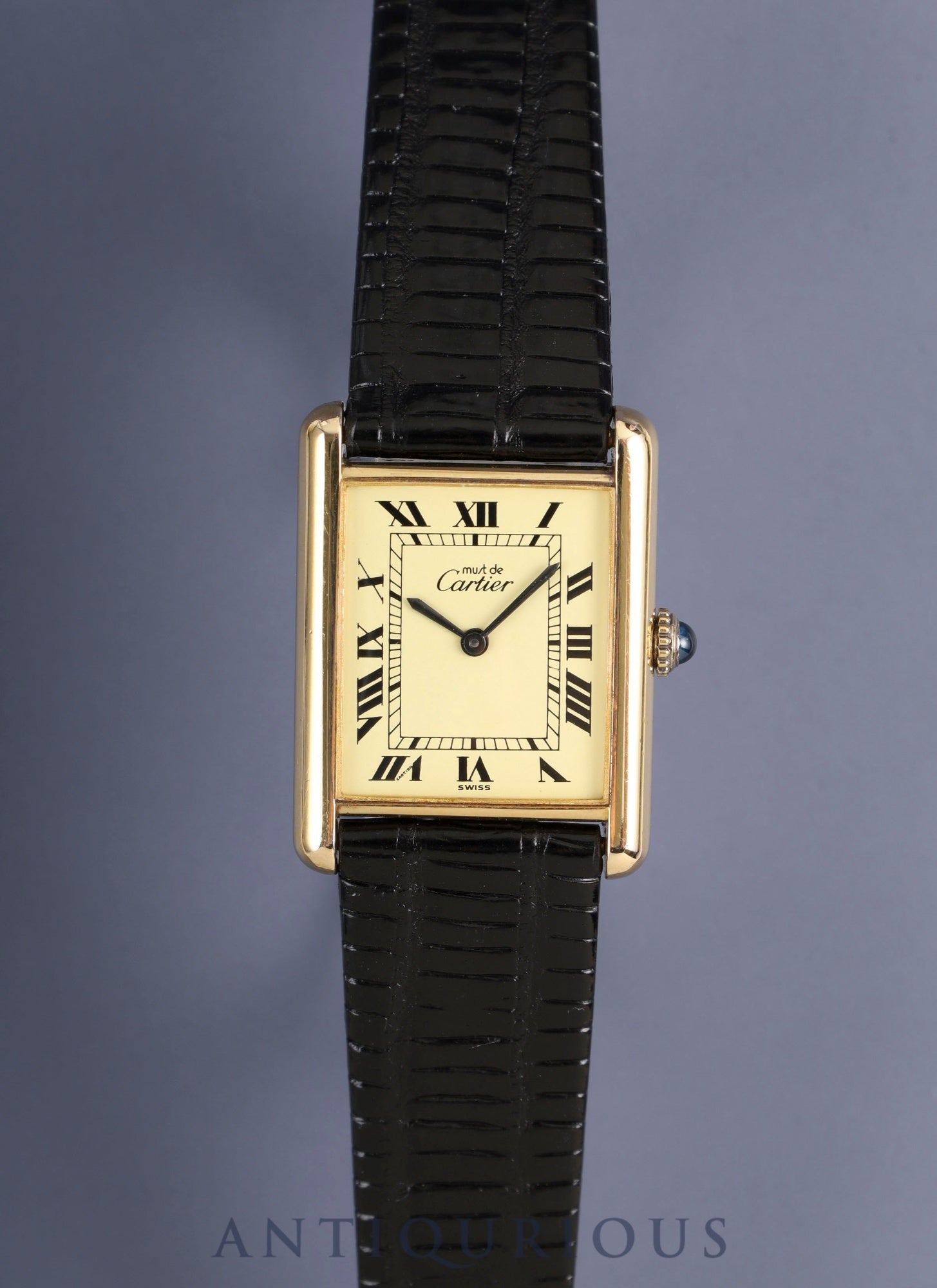 カルティエ マストタンク LM 手巻き Cal.78-1 SV925 革 純正尾錠（GP