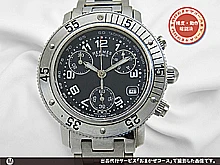 HB-0431| エルメス クリッパー クロノ CL2.310 SS ブラックダイヤル H