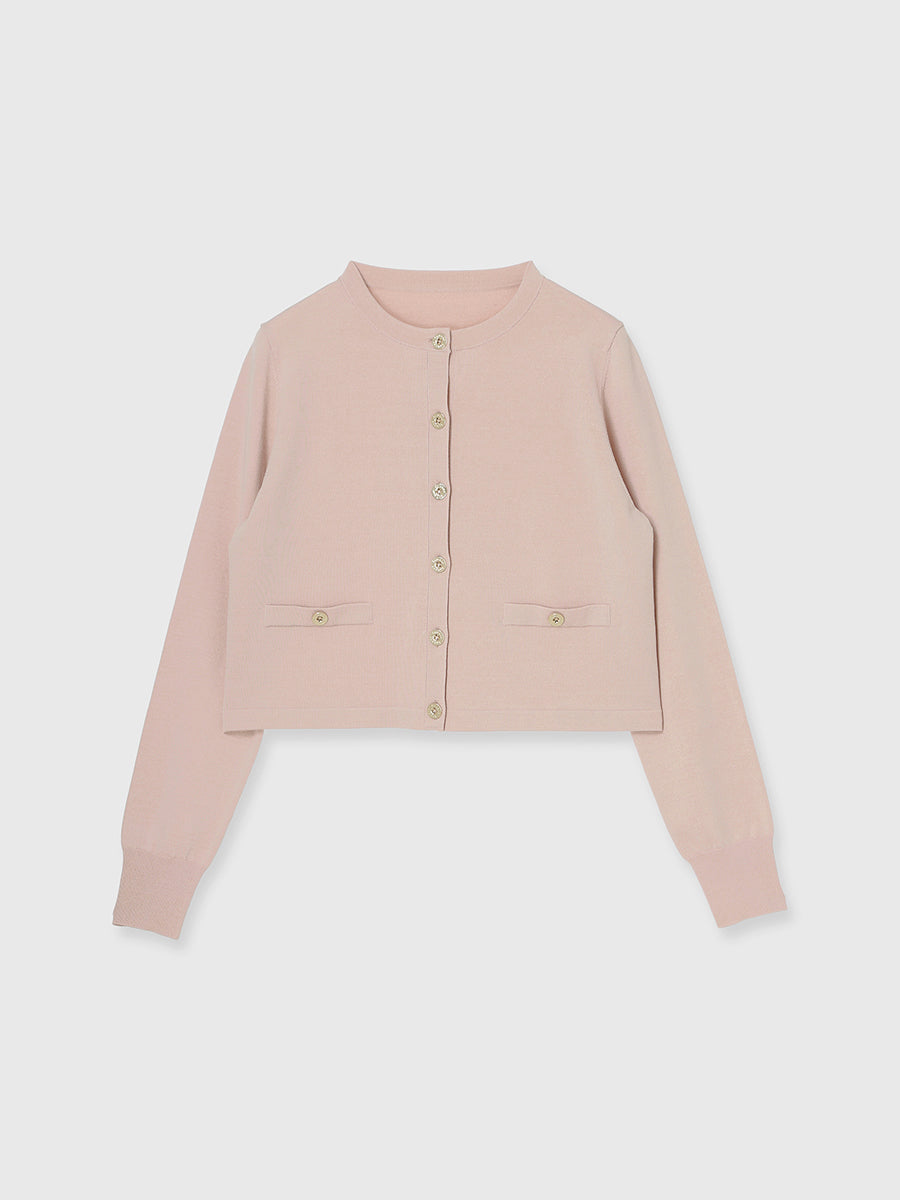 シルクブレンドベーシックニットカーディガン