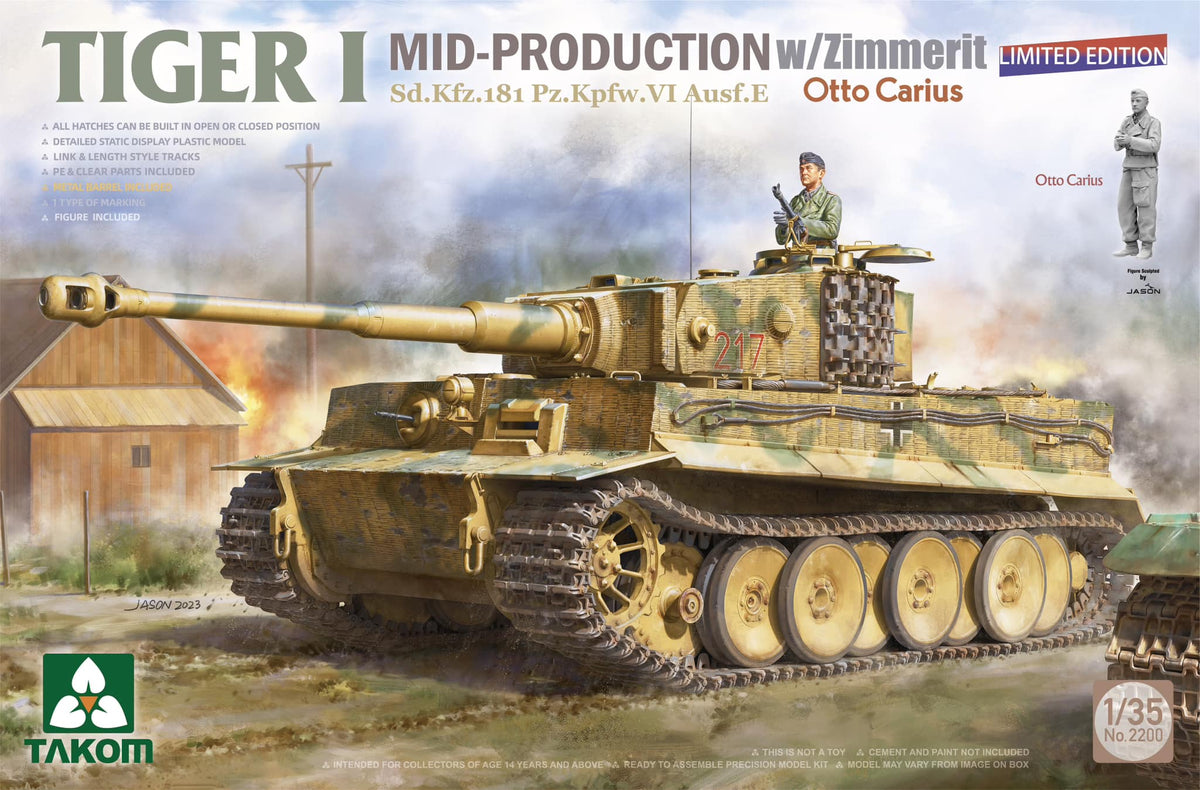 Takom 2200 1/35 TIGER I MID-PROD. w/ZIMM. Pz.Kpfw.VI Otto Carius LIMIT
