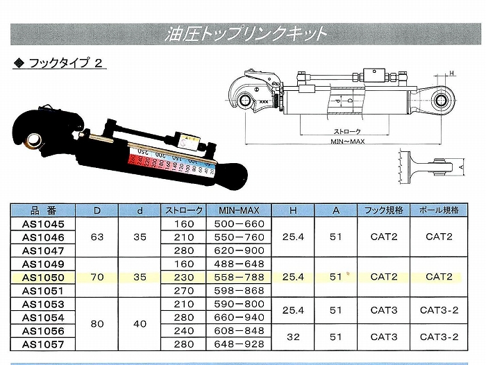 安東産業 中古油圧トップリンク AS1050 エースシステム 北海道旭川市