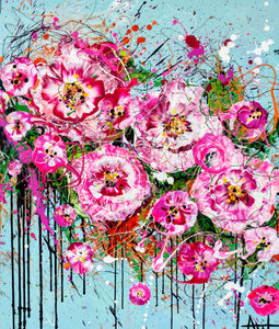 チェリーポップ - 大きな絵画 (二連祭壇画) – Angie Wright Art