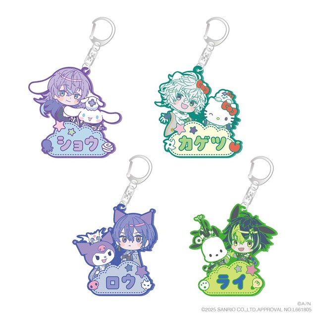 Dytica」星導ショウ、叢雲カゲツ、小柳ロウ、伊波ライとサンリオキャラ