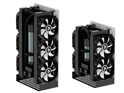 リザーバー/ポンプ/ラジエーター/ファンが一体になった外付け水冷