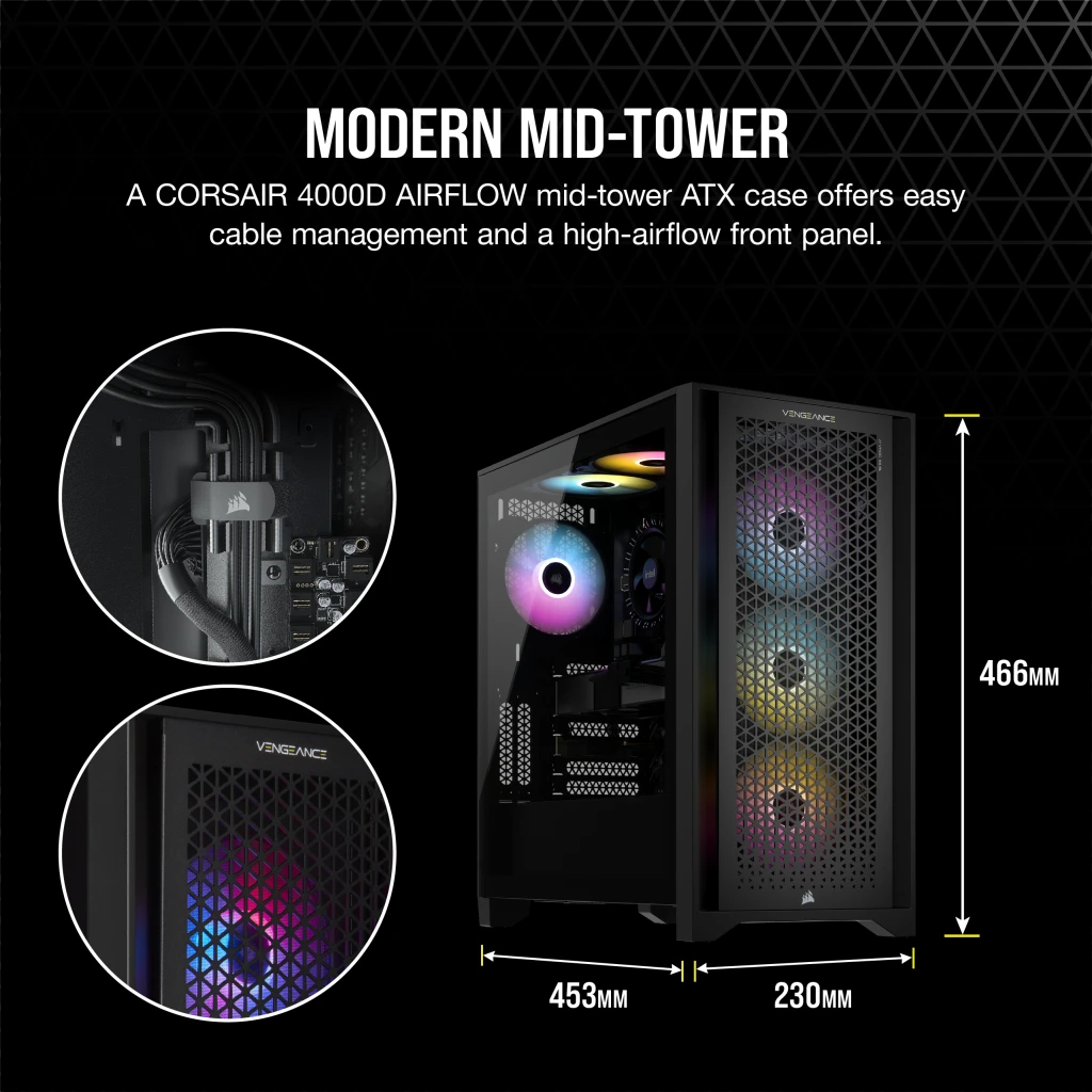 VENGEANCE i7300 Gaming PC, i5-12600K, RTX 3060 Ti, 1TB M.2, 16GB