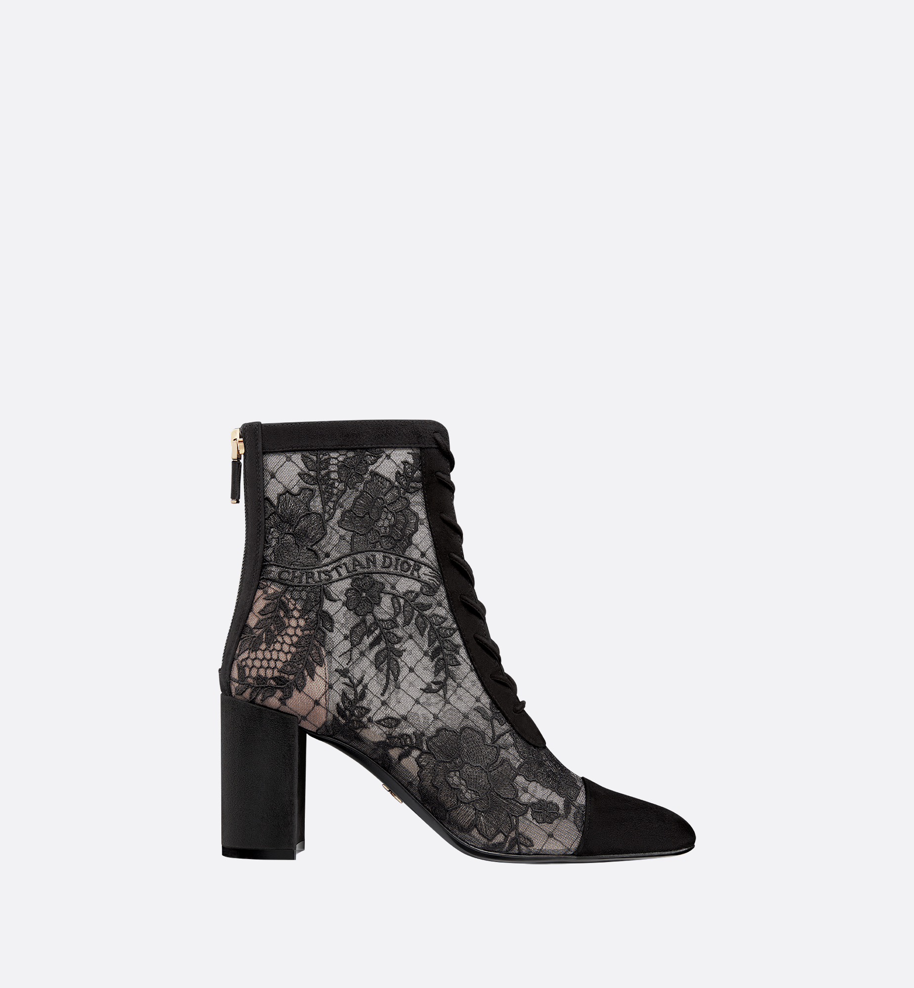 Naughtily-D Heeled Ankle Boot Transparent Mesh with Black Dior