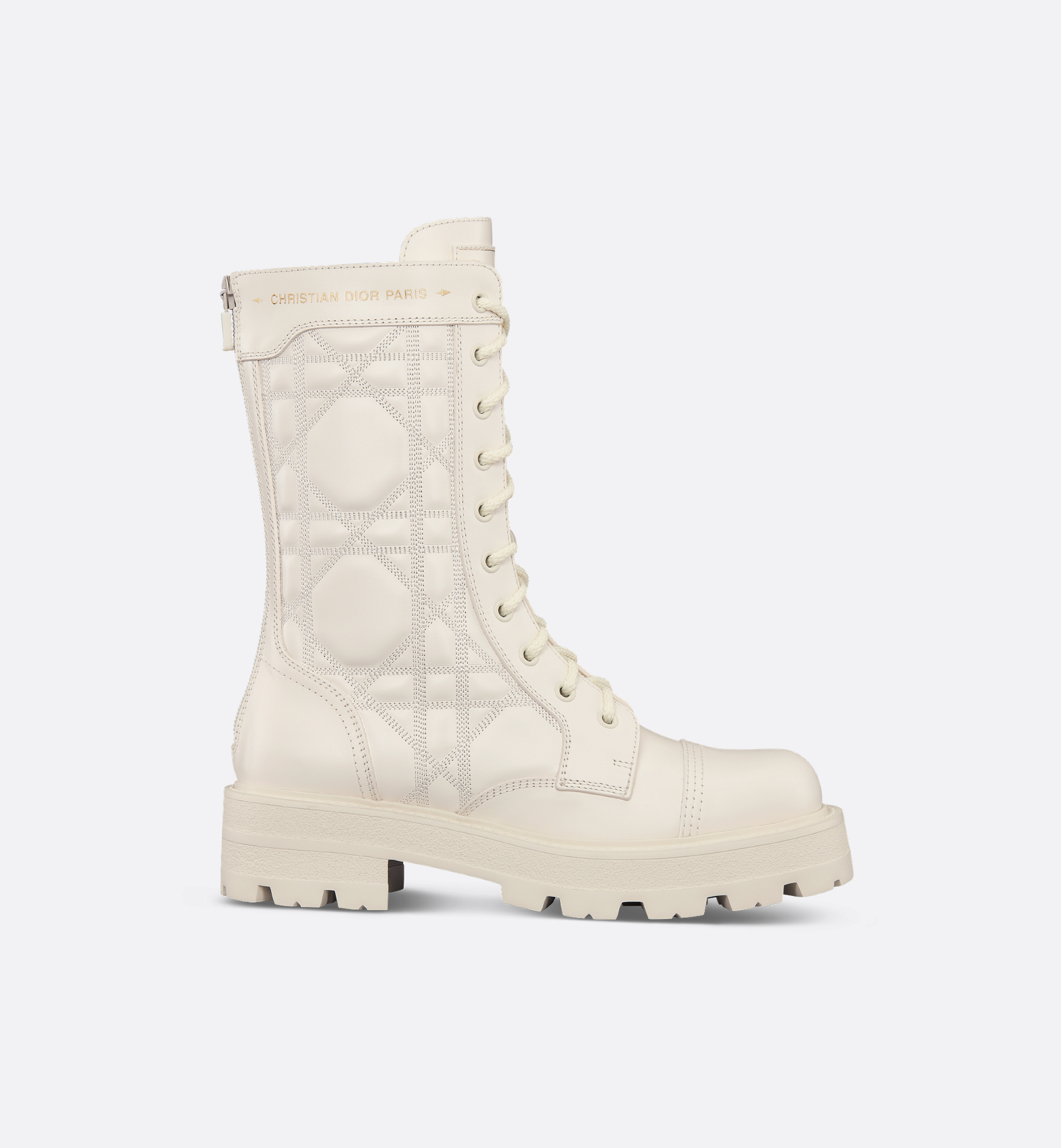 D-Unit Ankle Boot White Quilted Cannage Calfskin | DIOR