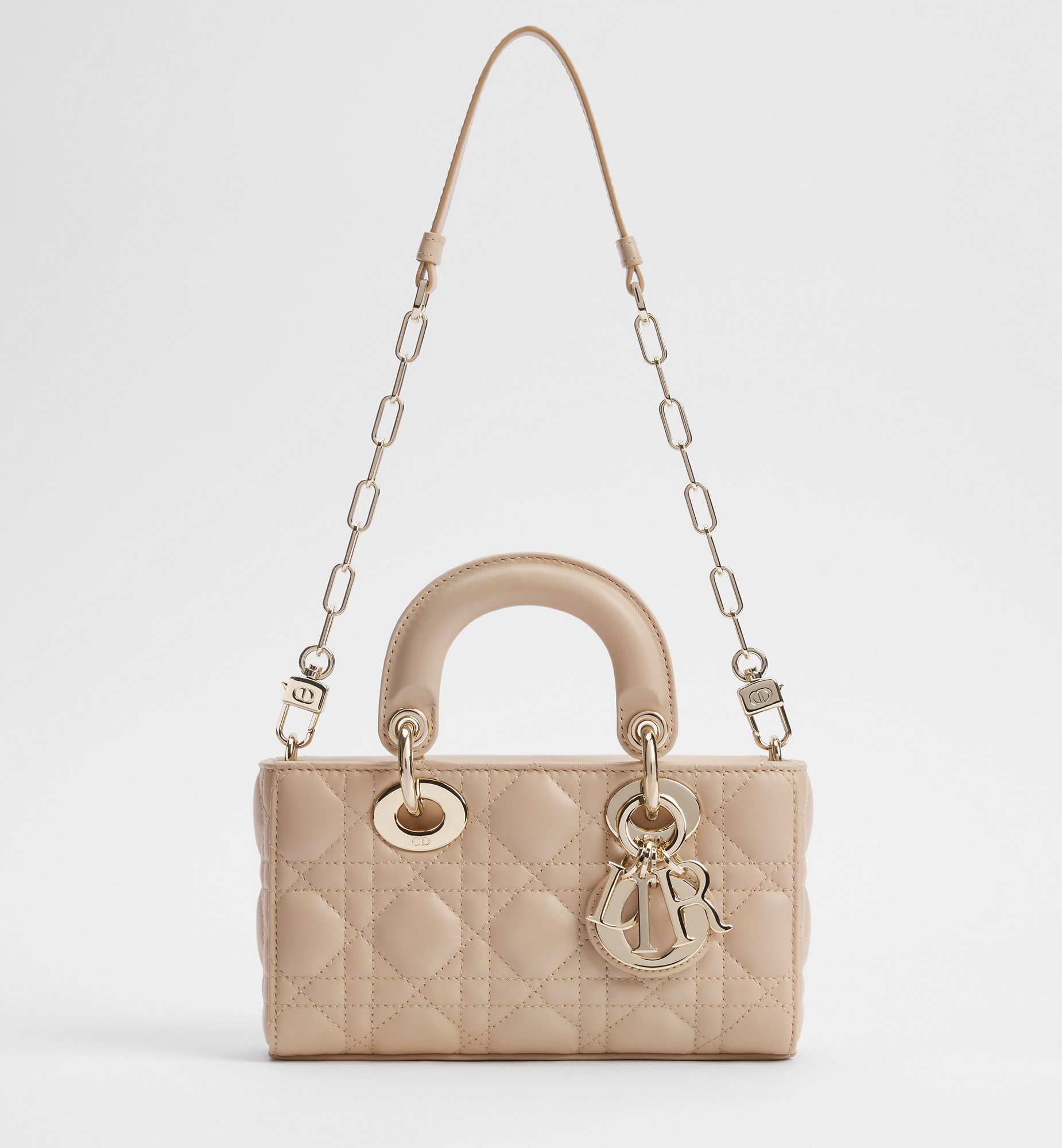 Mini Lady D-Joy Bag Powder Beige Cannage Lambskin | DIOR