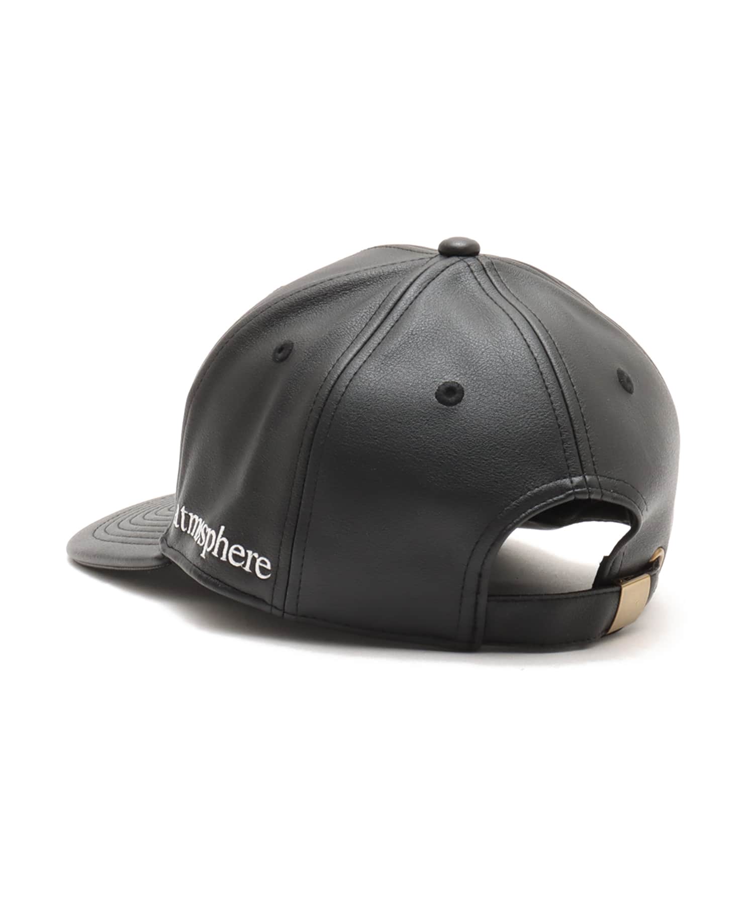 atmos Synthetic Leather Cap BLACK（アトモス シンセシス レザー
