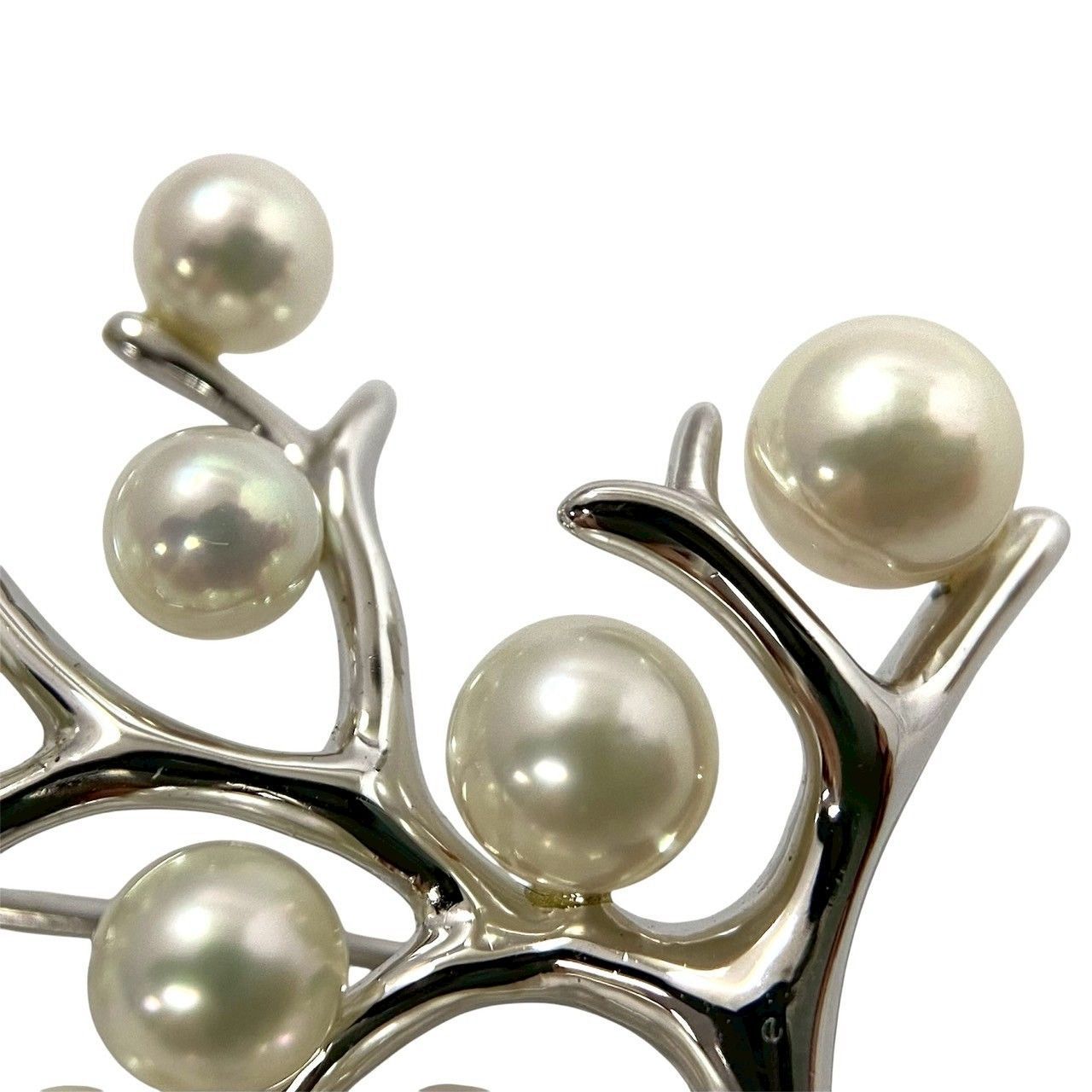 Y【MIKIMOTO】幸福の木 パール ブローチ SILVER/シルバー 総重量約4.5g