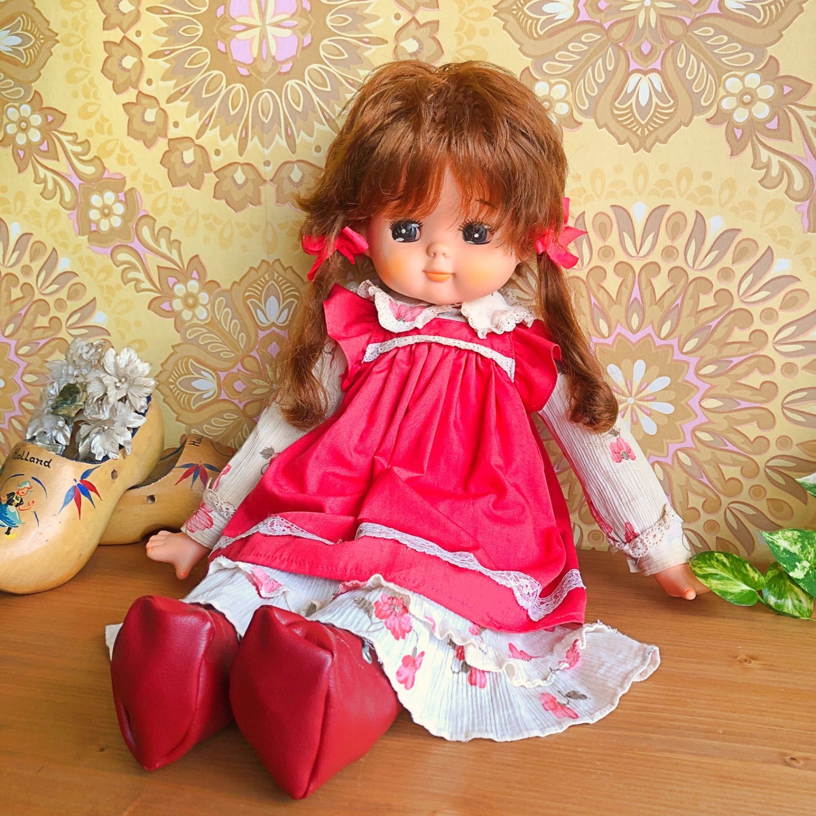 昭和レトロな抱き人形/70年代ヴィンテージドール55cm - メルカリ