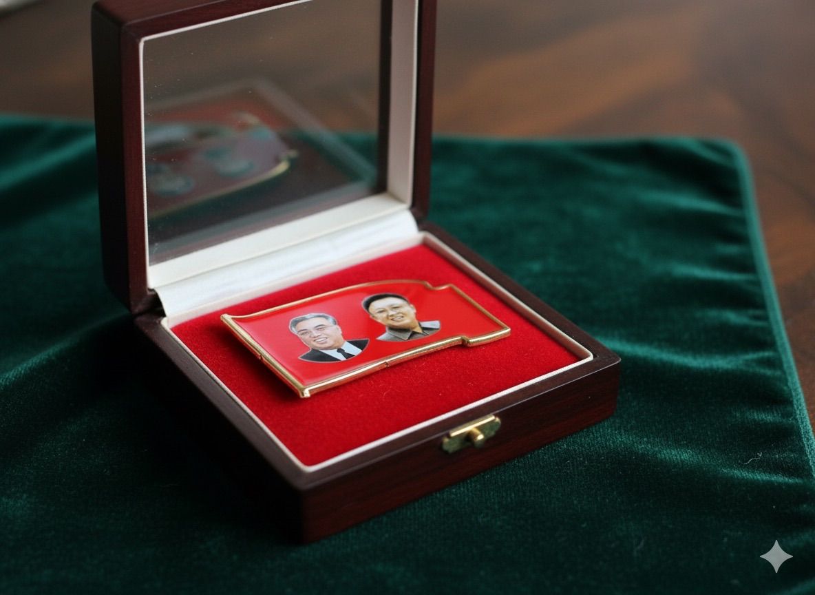 金日成 北朝鮮 バッジ 実物 朝鮮 アンティーク 2セット 金日成 北朝鮮