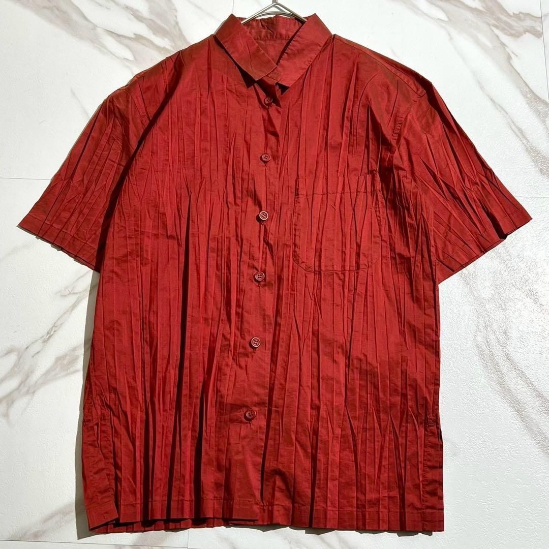 極美品 ISSEY MIYAKE イッセイミヤケ プリーツ加工 半袖シャツ