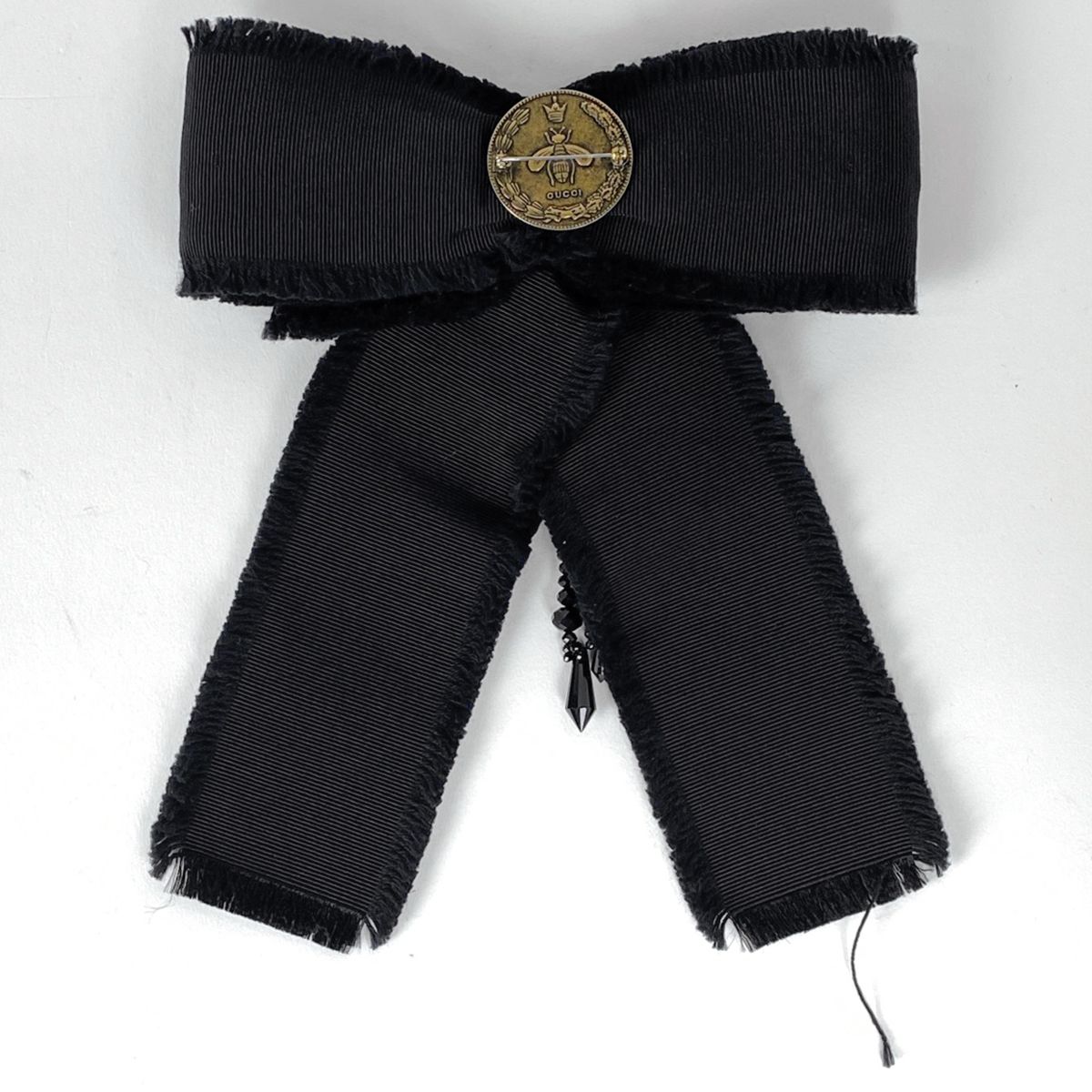 在庫一掃】 グッチ GUCCI リボンモチーフ ブローチ ロゴ グログラン