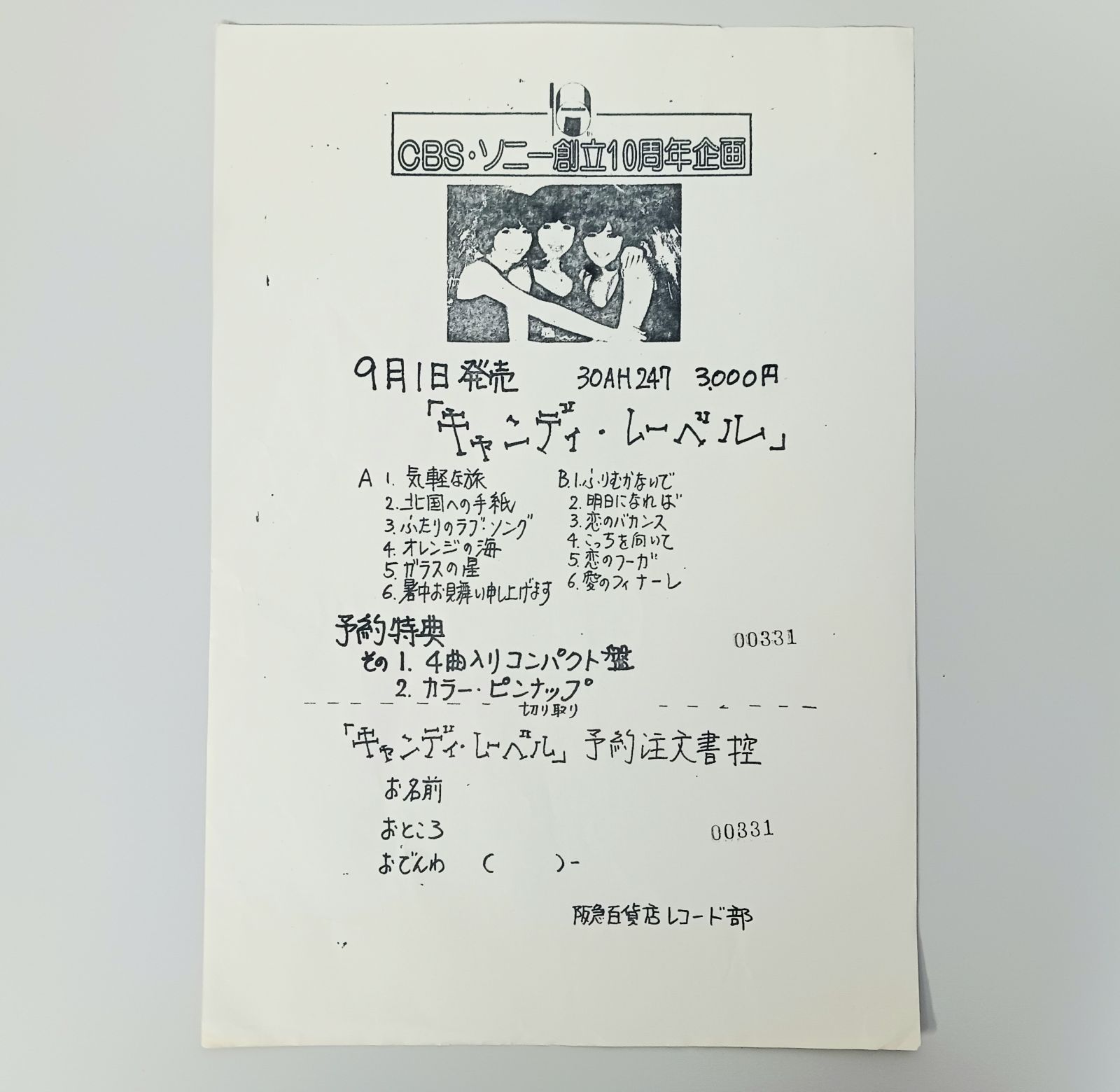 希少！当時物【キャンディーズ】チラシ/カタログ まとめて アソート