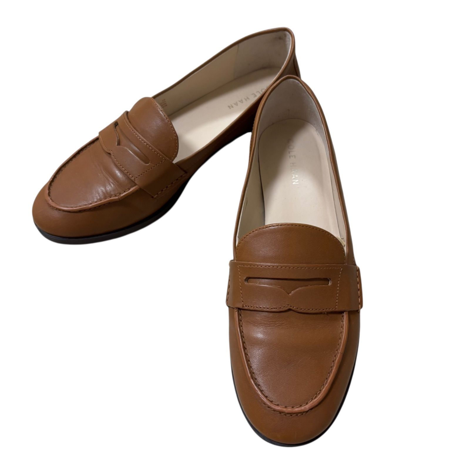 COLE HAAN コールハーン レザーコインローファー ブラウン キャメル