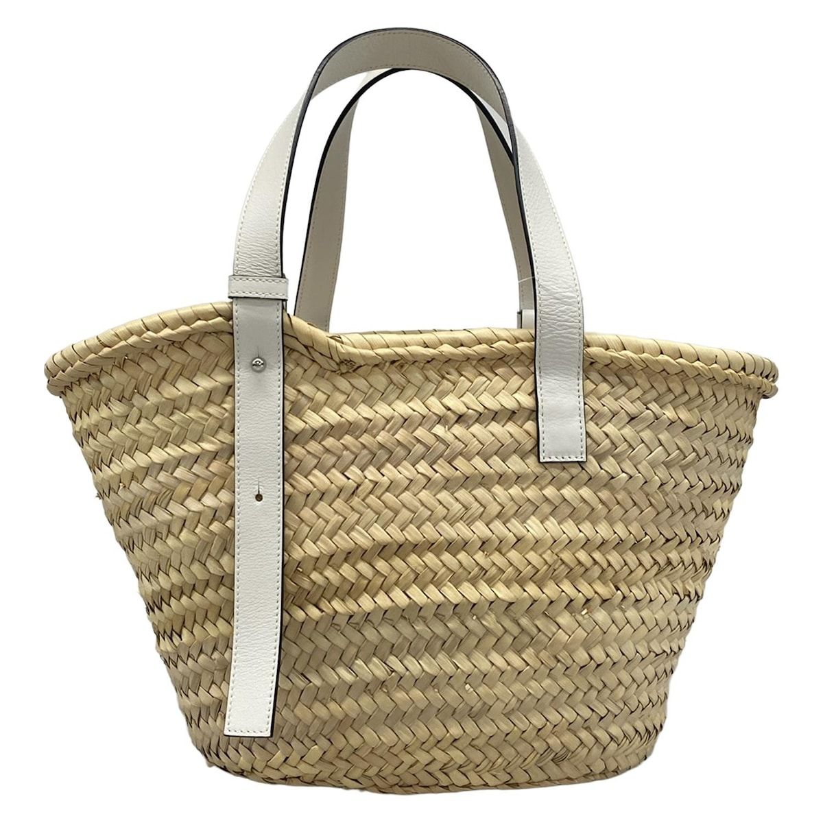 LOEWE(ロエベ) トートバッグ バスケット ミディアム ベージュ×白 かご