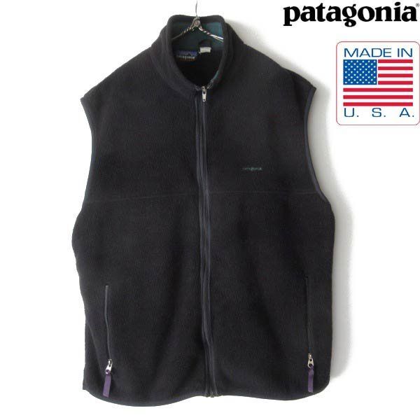 90s USA製 patagonia パタゴニア シンチラ フリース ベスト 黒 XXL