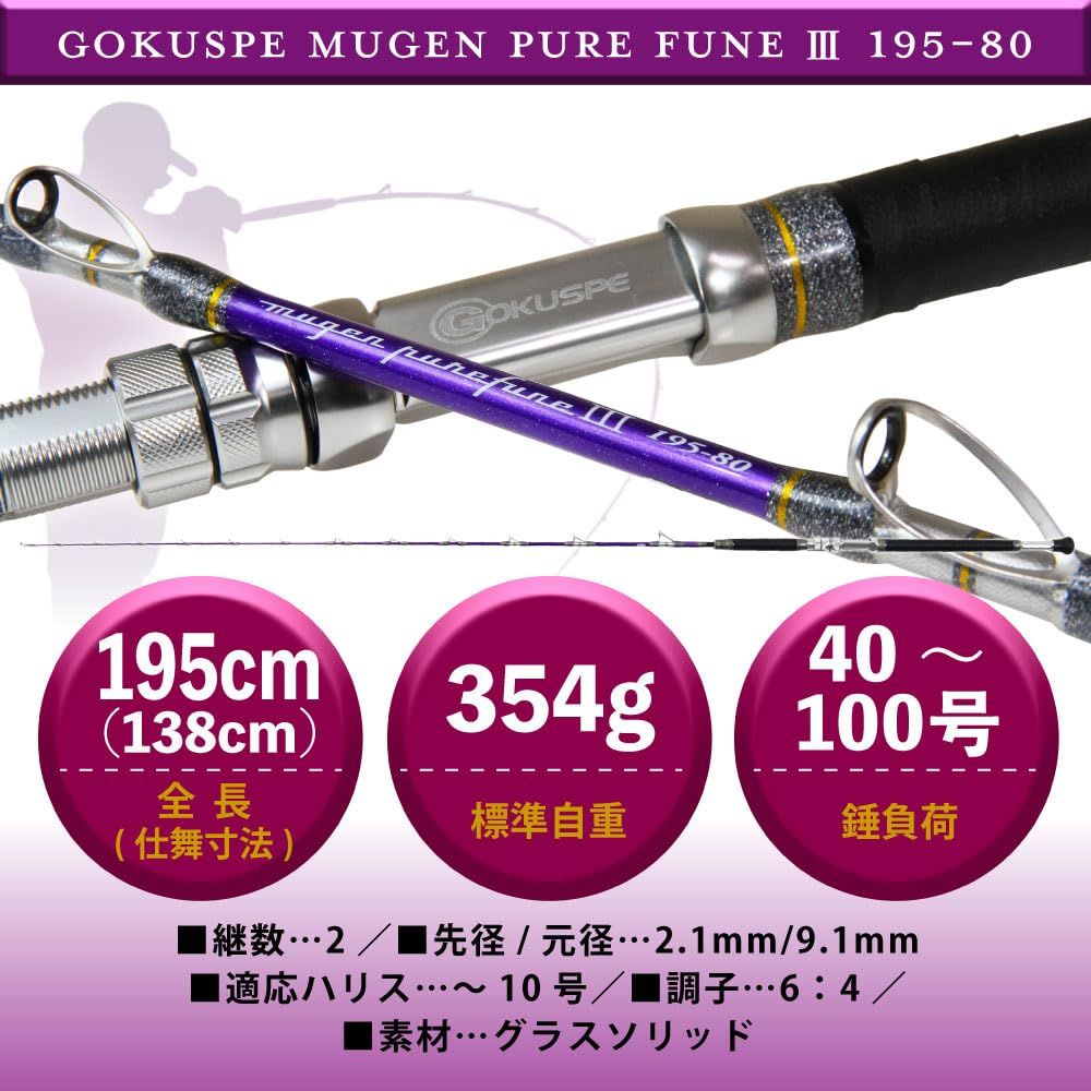 新品 ゴクスペ(Gokuspe) 3代目 無限ピュア船 Purple Edition 195-80
