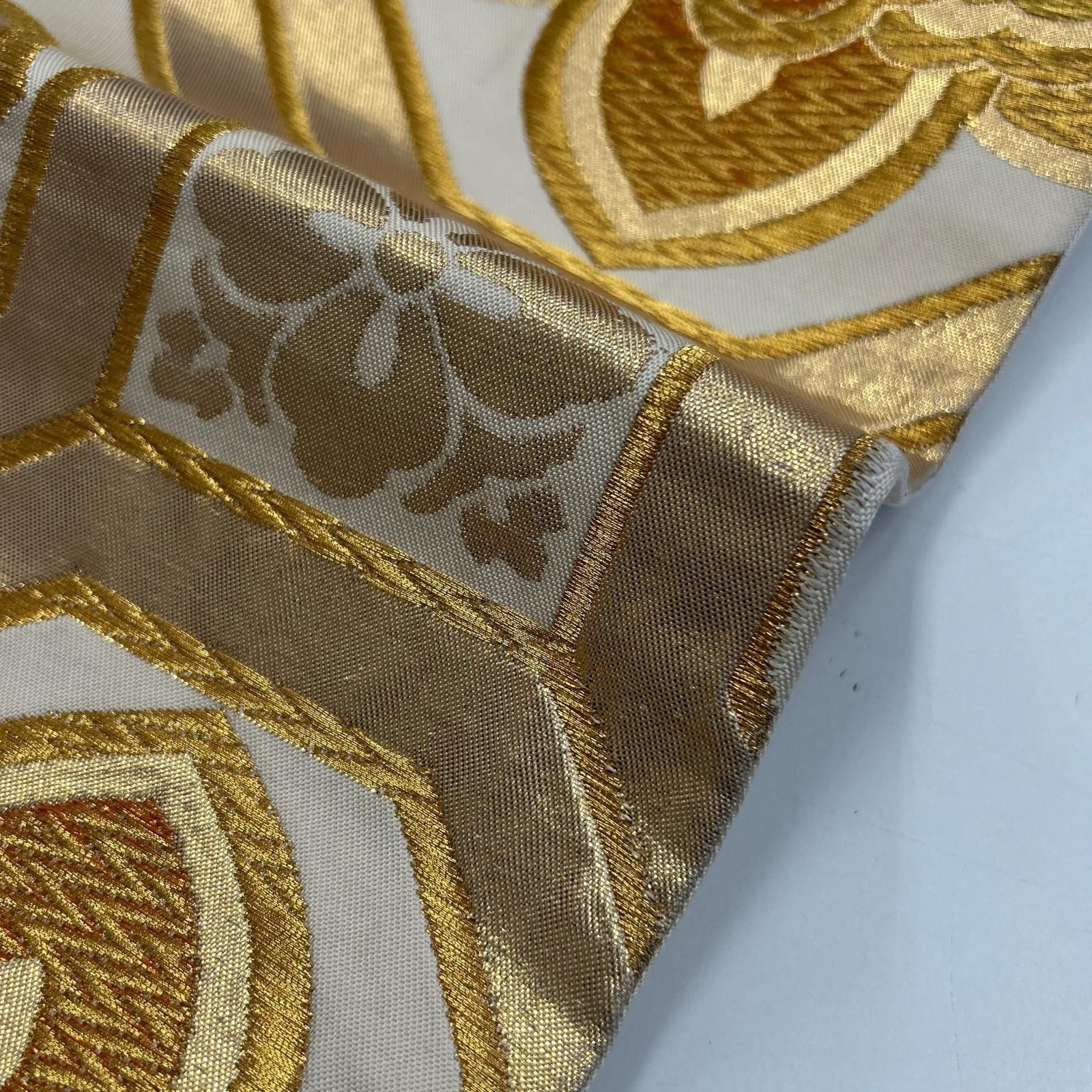 袋帯 正絹 金糸織り込み 宝相華 六通 MA-4180 - メルカリ
