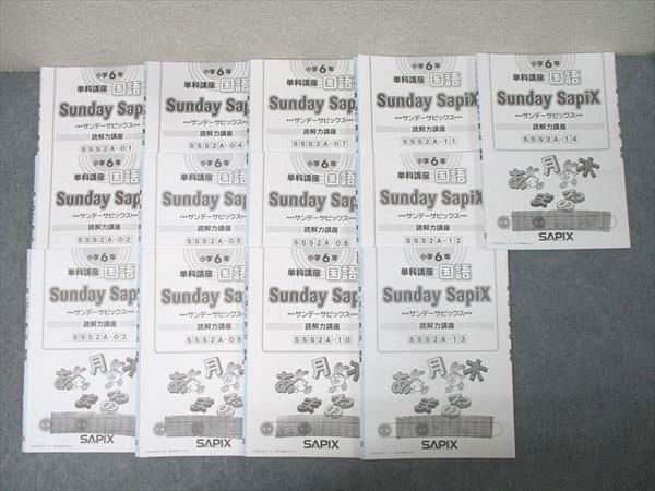 SAPIX 小学6年 単科講座 国語 サンデーサピックス 読解力講座 SSS2A-01