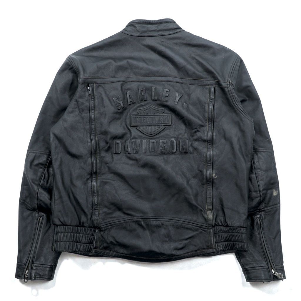 HARLEY DAVIDSON シングル ライダースジャケット L ブラック ダブル