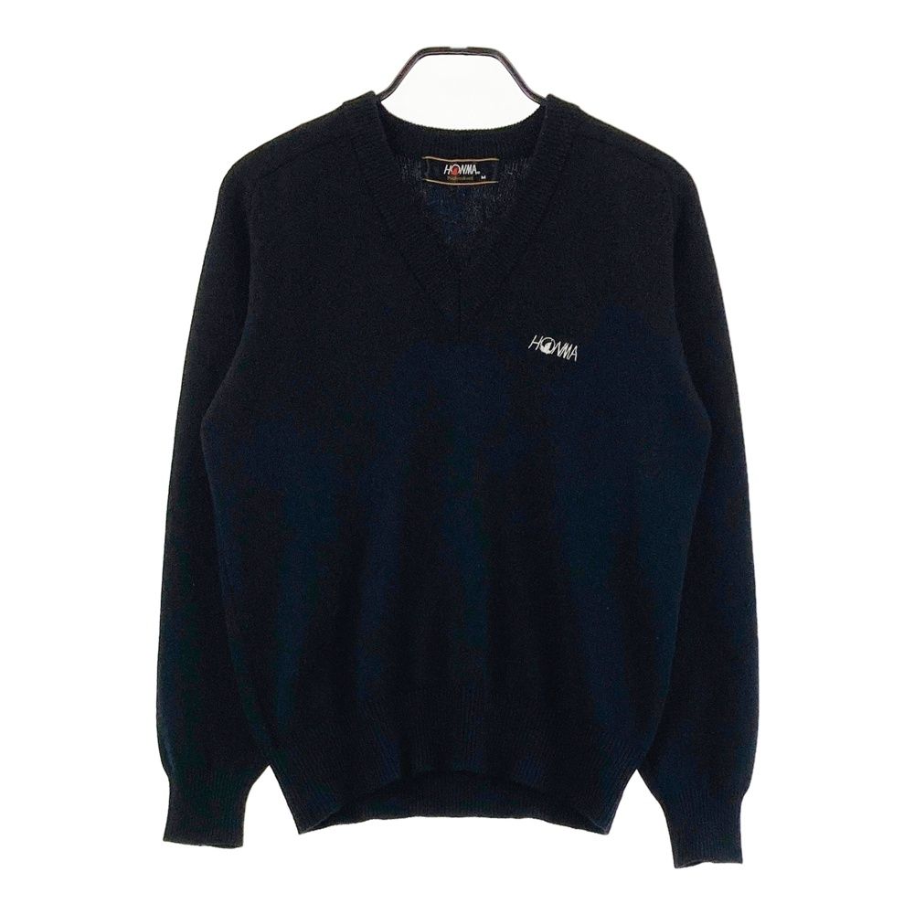 サイズ：M HONMA ホンマゴルフ カシミヤ 長袖 ニットセーター ブラック