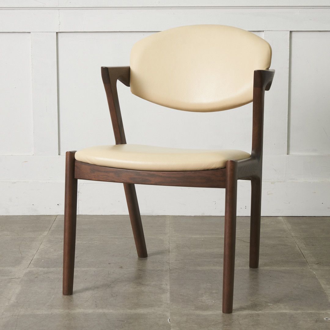 浜本工芸 アームチェア DA-8200 オーク 本革 食卓椅子 イス 肘掛け