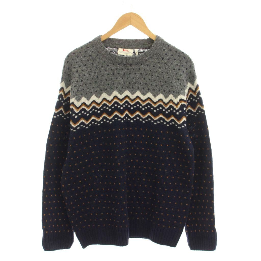 フェールラーベン FJALLRAVEN ニット セーター ウール M 紺 ネイビー