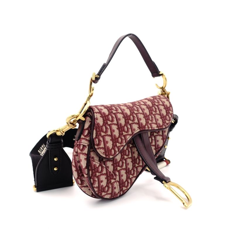 ディオール DIOR サドル ショルダーバッグ ボルドー トロッター