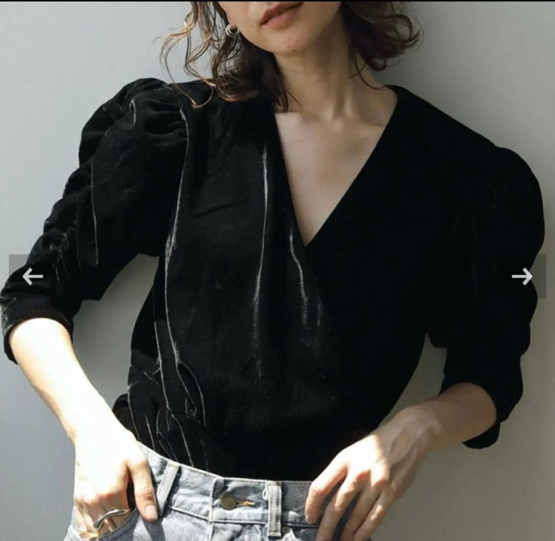 anuke アンヌーク Gather velour blouse ギャザーベロアブラウス 2way