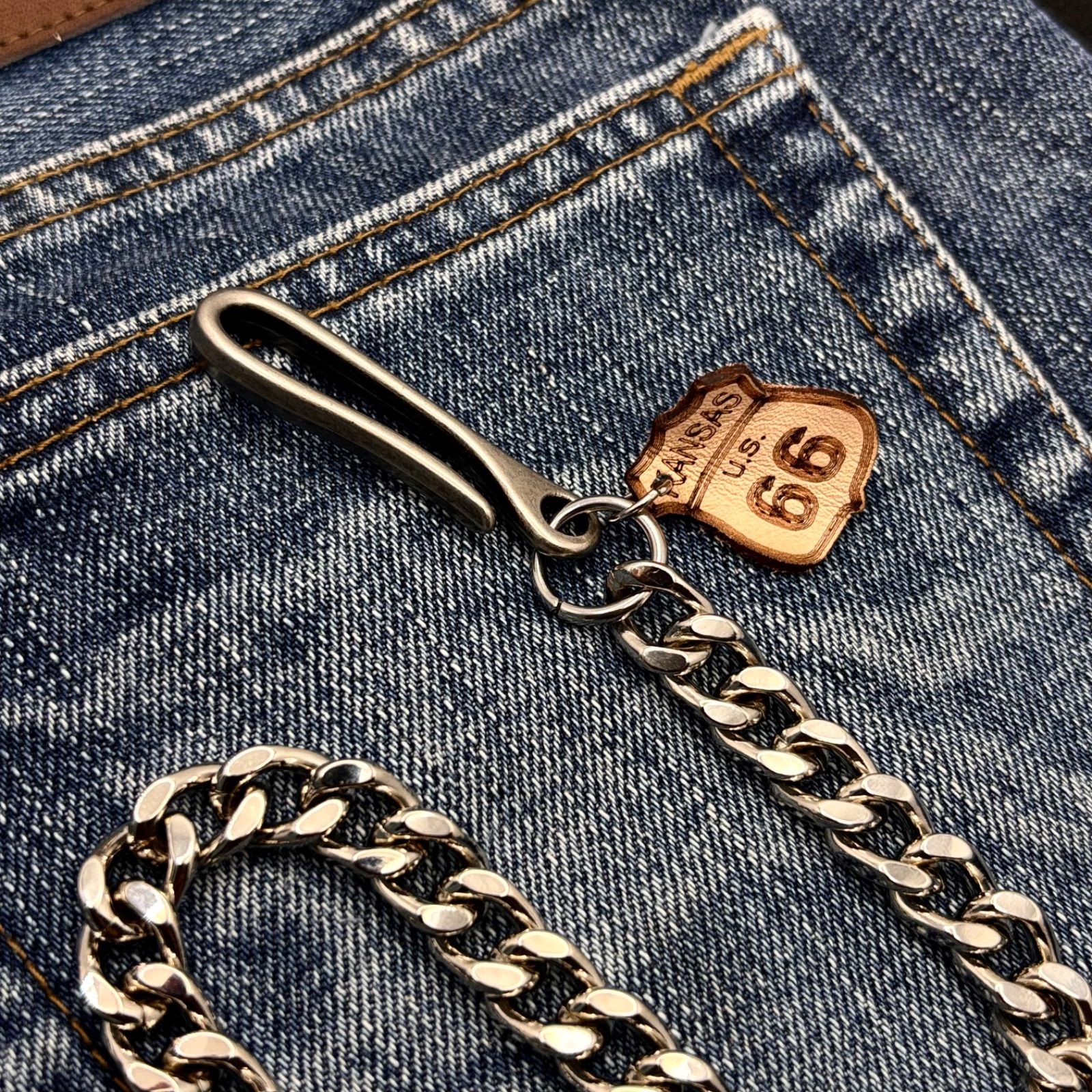 ウォレットチェーン シルバー カラビナ 喜平 ナスカン アメカジ