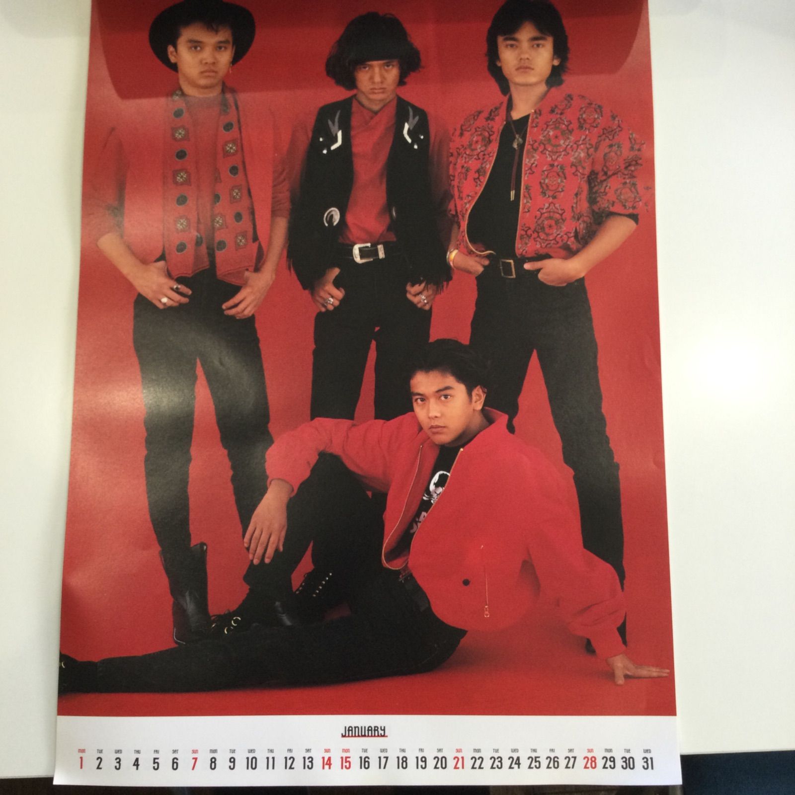 レア】 男闘呼組 1990年 カレンダー ＋ 特典ハンカチ付き 昭和レトロ