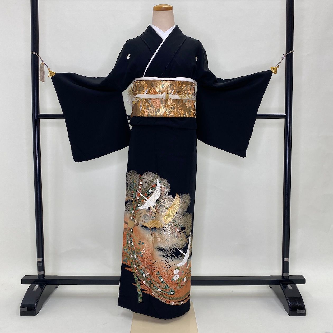 黒留袖 帯 帯揚げ 帯締め 長襦袢 5点セット 結婚式 着物 Mサイズ 1568